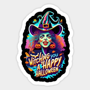 Witching You A Happy Halloween Sticker